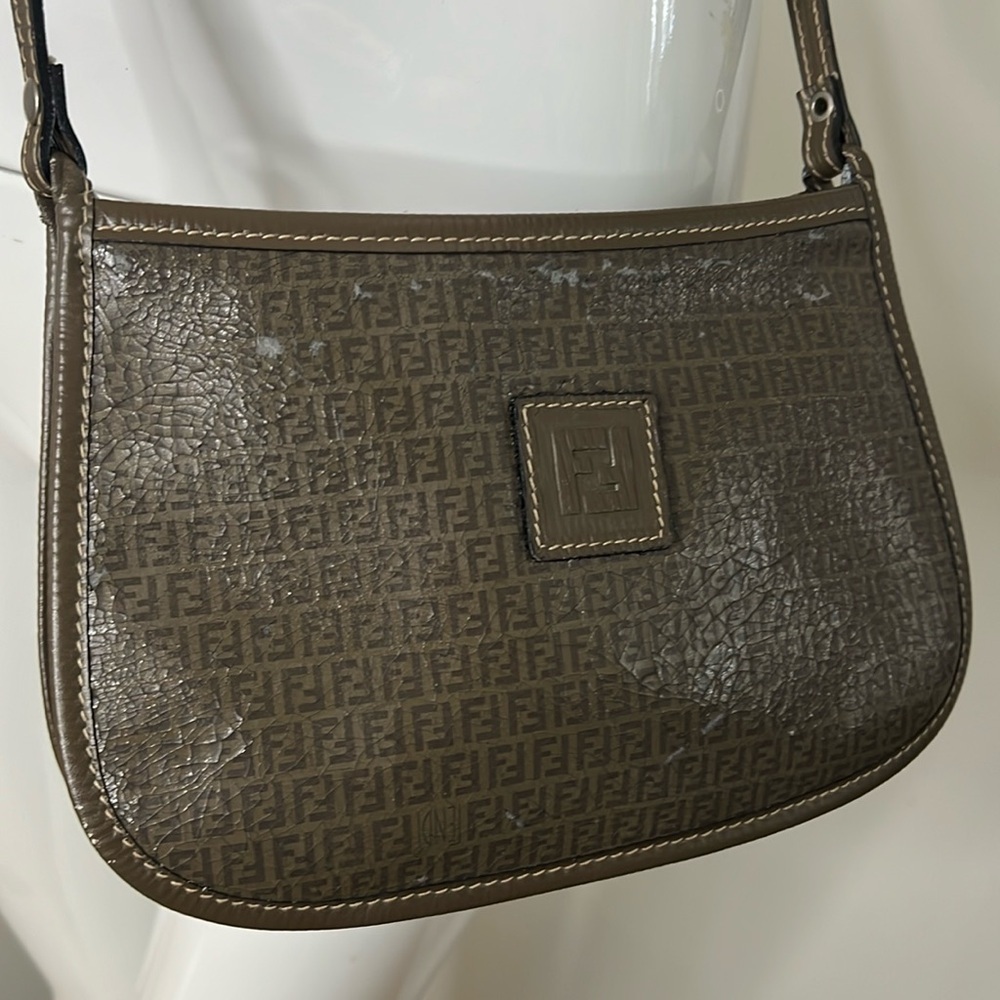 Fendi Vintage Small Double Compartment Crossbody Bag